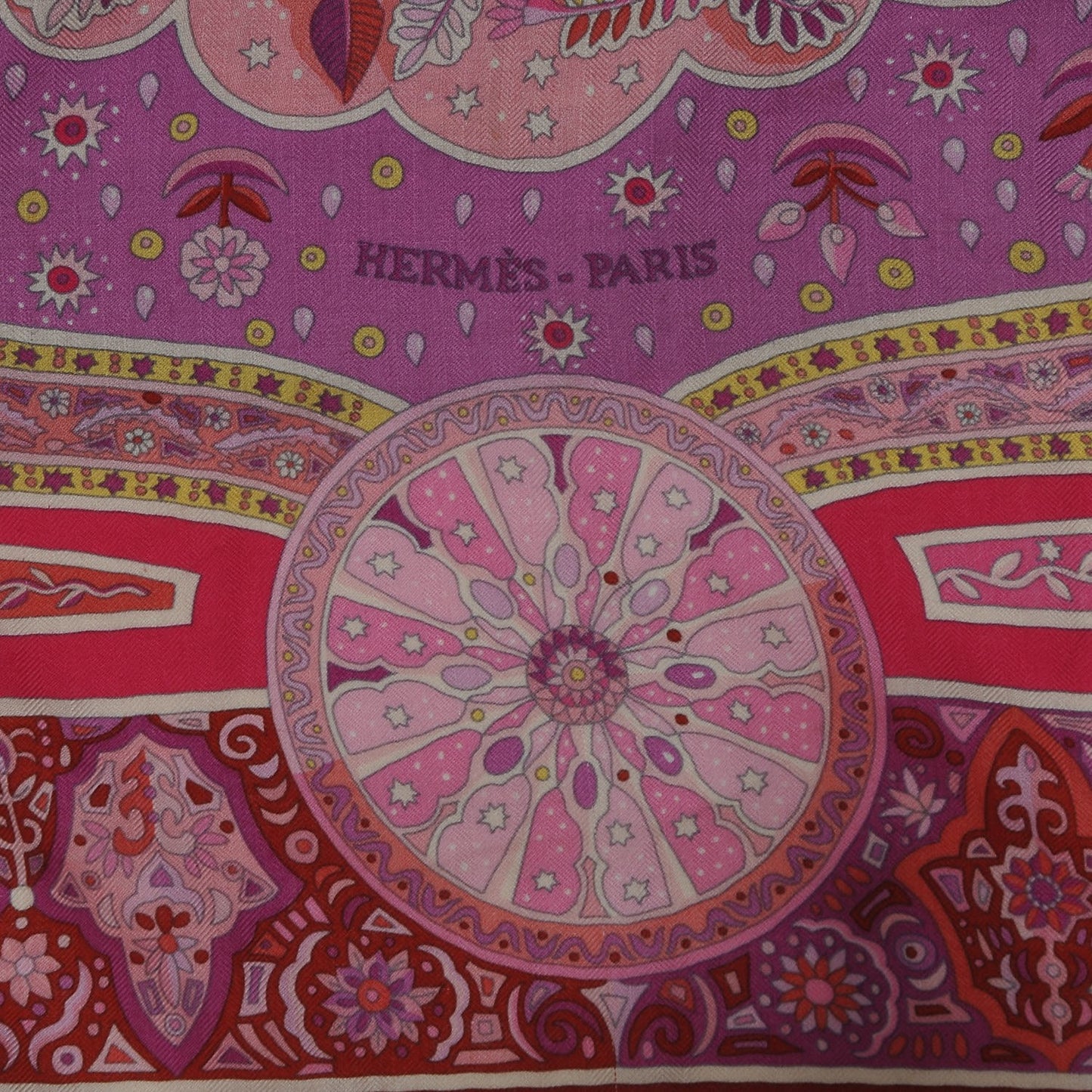 Cashmere Silk Aux Portes Du Palais Shawl 140 Framboise Rose Mauve