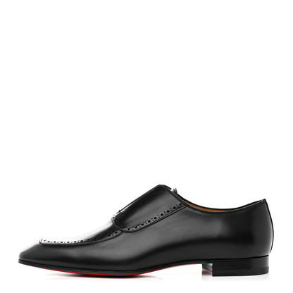 Christian Louboutin Calfskin Mens Lafitte On Flat Loafers 44 Black 1 of 8