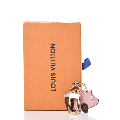 Louis Vuitton Calfskin Superstition Pig Bag Charm Key Holder Rose 4 of 4
