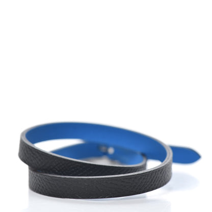 Hermes Swift Epsom Behapi Double Tour Reversible Bracelet Bleu Hydra Black 4 of 6