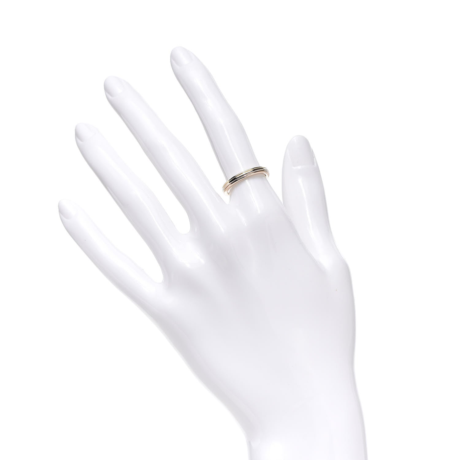 Cartier 18K Pink White Yellow Gold 2.8mm Trinity Wedding Band Ring 50 5.25 2 of 6