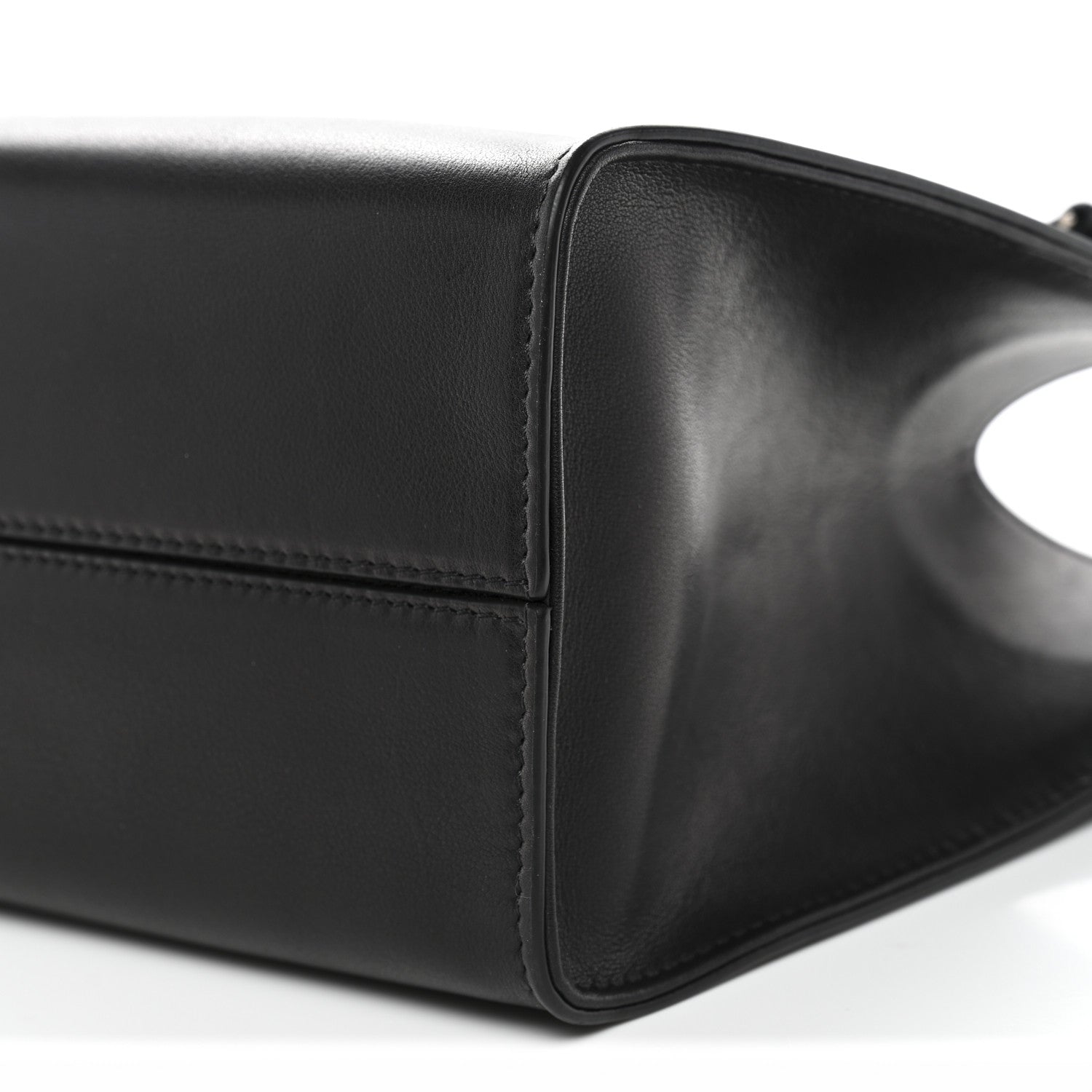 The Row Polished Saddle Calfskin Small Alexia Bag Black 9 of 12