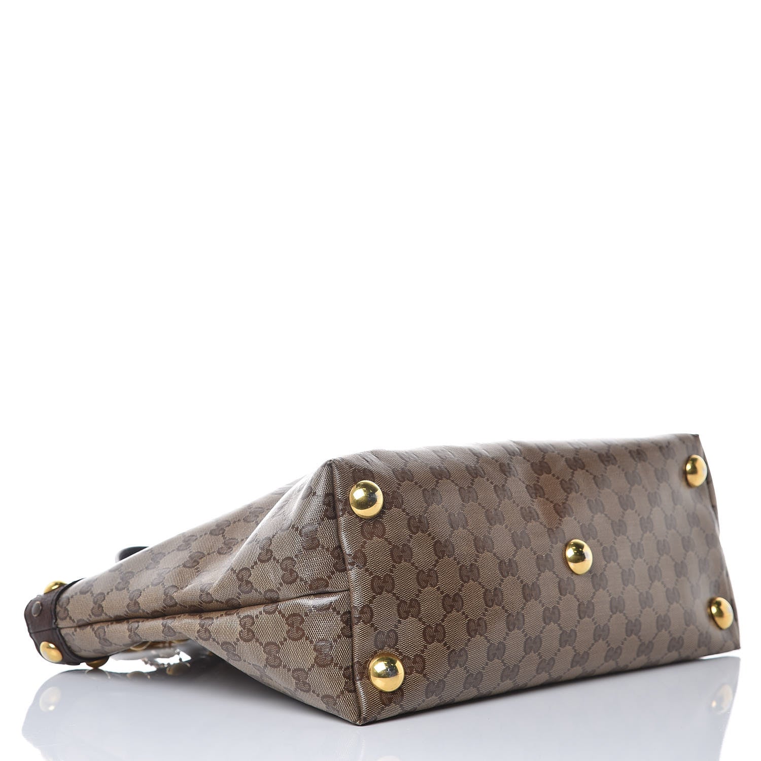 Gucci Crystal Monogram Medium Babouska Shopping Tote Dark Brown 4 of 11