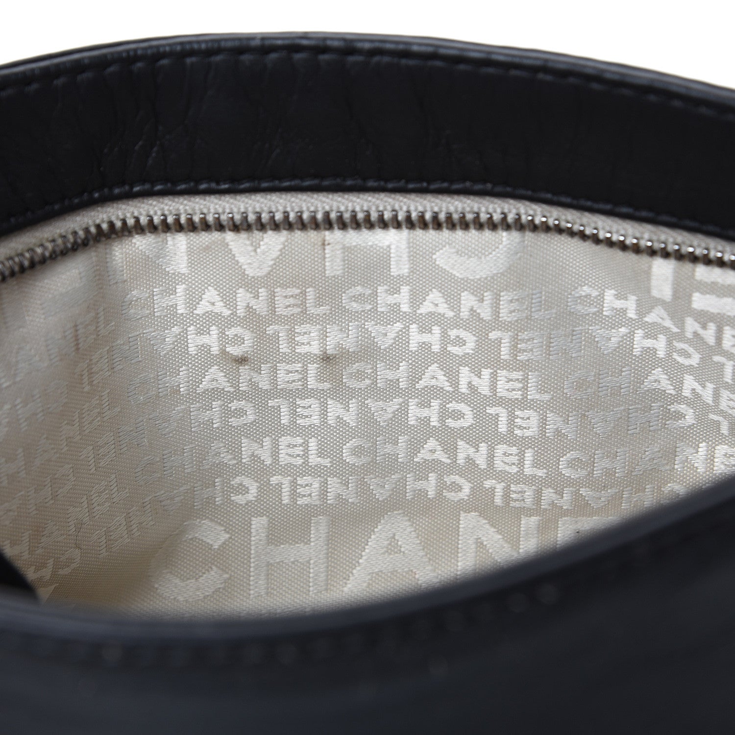Chanel Lambskin Double Stitched Shoulder Bag Black 10 of 14