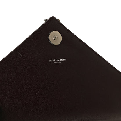 Saint Laurent Sheepskin Matelasse Chevron Monogram Medium College Bag Amaranto 5 of 14
