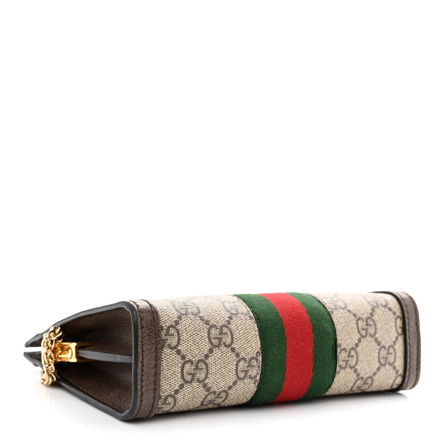 GG Supreme Monogram Textured Dollar Calfskin Web Mini Ophidia Chain Shoulder Bag Beige Ebony New Acero