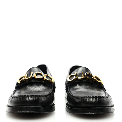 Gucci Goatskin Womens Logo 15mm Loafers 40 Black 3 of 8