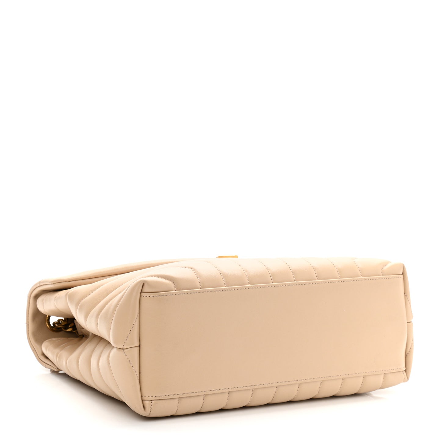 Calfskin Y Quilted Monogram Medium Loulou Chain Satchel Dark Beige