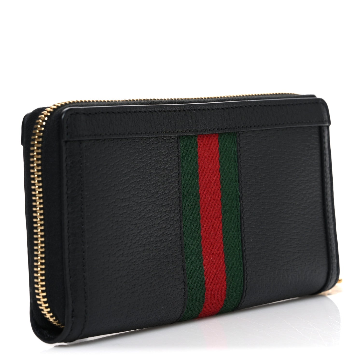 Gucci Calfskin Web Ophidia Zip Around Wallet Black 3 of 7