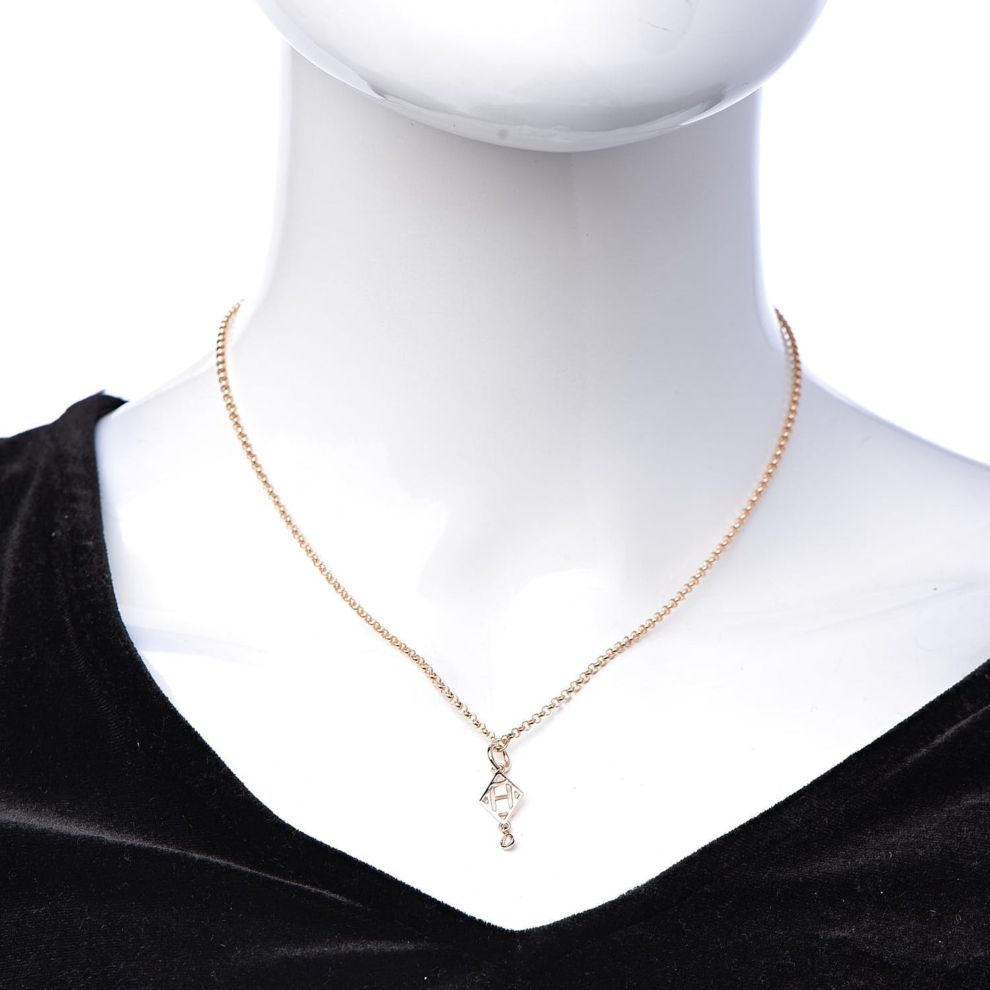 18K Rose Gold Diamond Gambade Pendant Necklace
