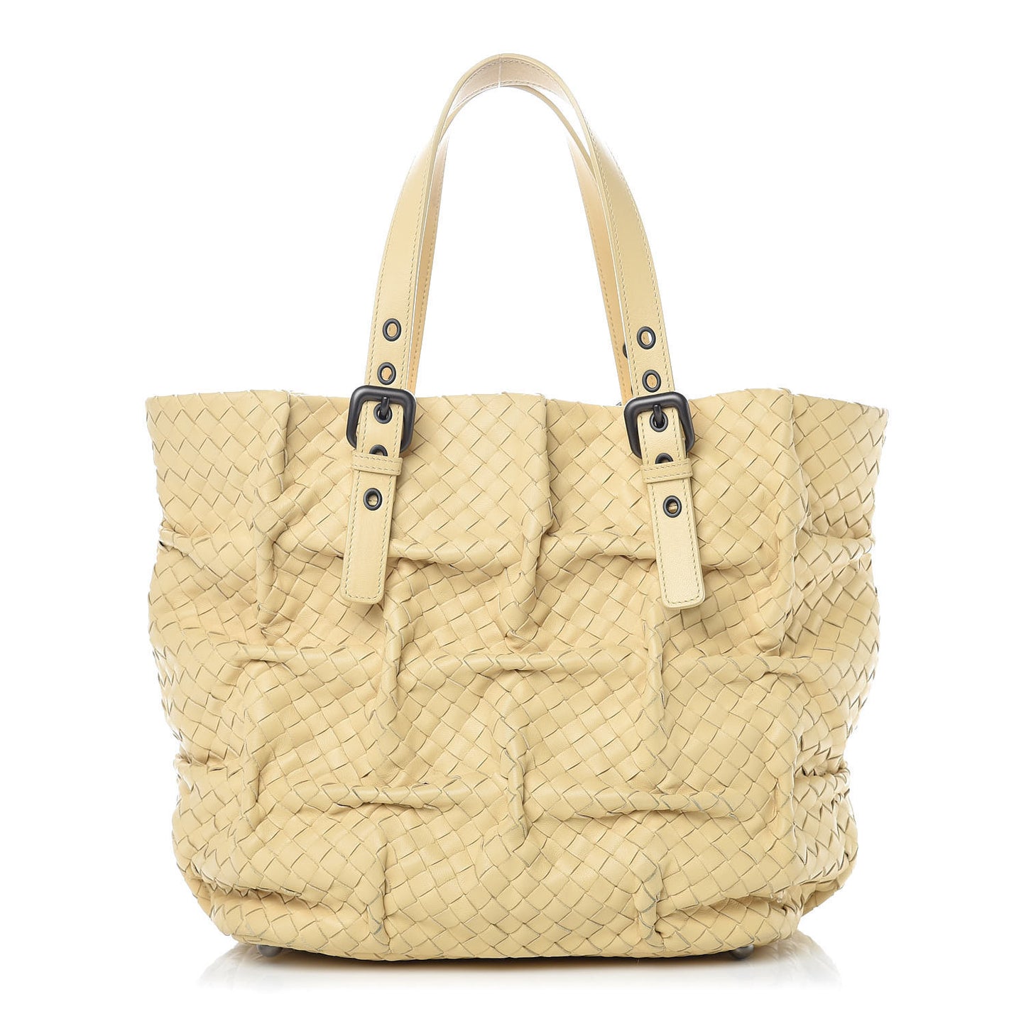 Nappa Intrecciato Pleated Tote Paille