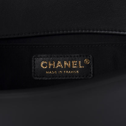 Chanel Calfskin Chevron Quilted Medium Boy Flap Black 9 of 12