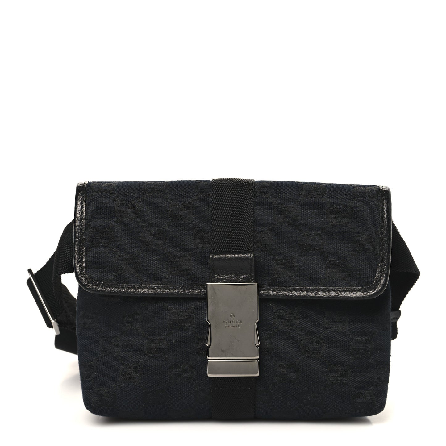 GG Monogram Web Buckle Belt Bag Black