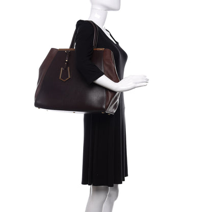 Fendi Vitello Elite Flamingo Large 2Jours Tote Moro Marrone Nocciola 2 of 12