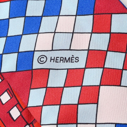 Hermes Silk Colliers de Chiens Remix Twilly Marine Rouge White 3 of 5