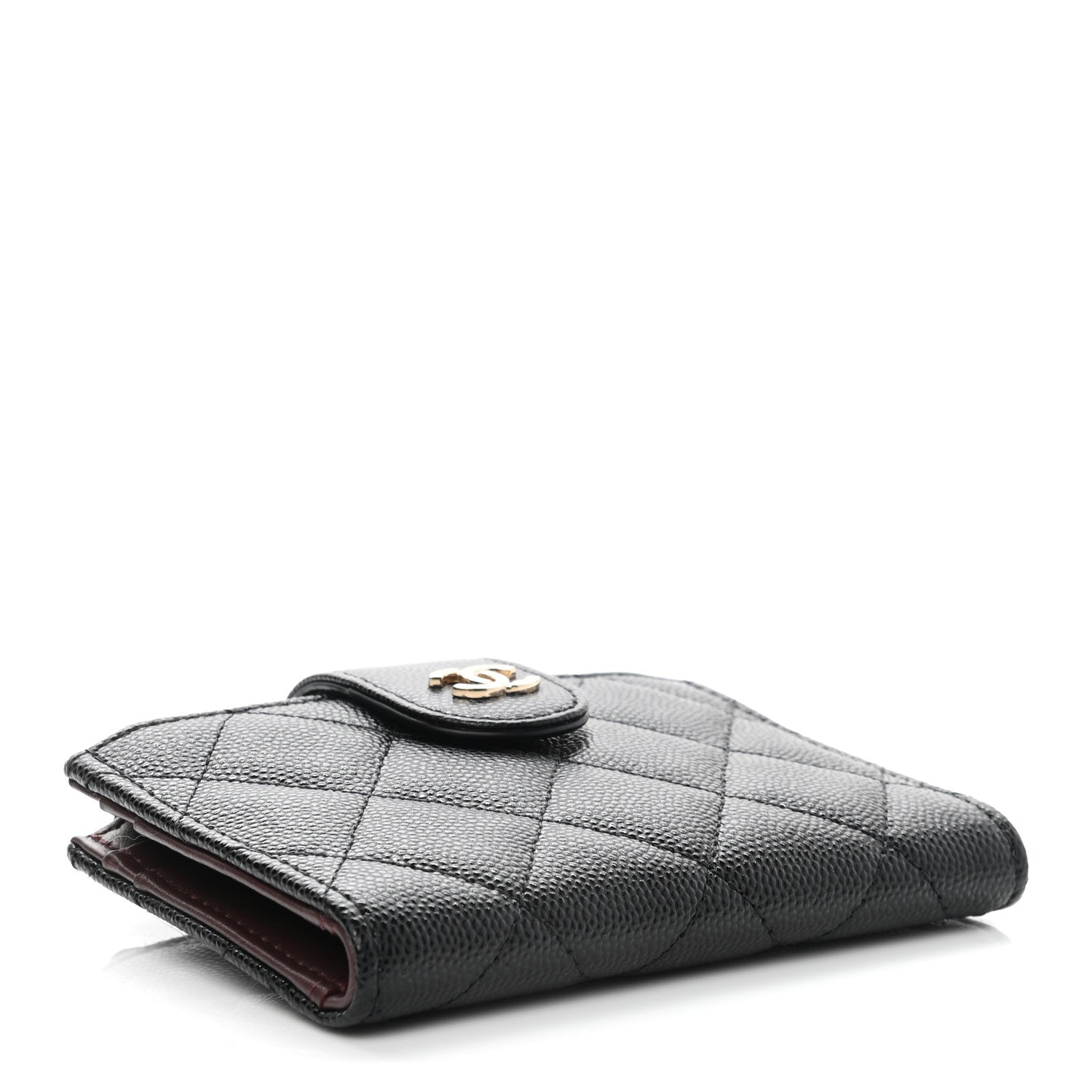 Chanel Caviar Quilted Compact Zipped Pocket Wallet Black 4 of 9
