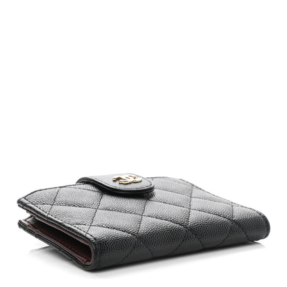 Chanel Caviar Quilted Compact Zipped Pocket Wallet Black 4 of 9