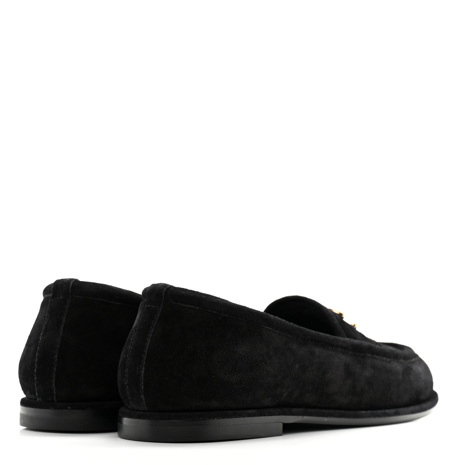 Chanel Suede Calfskin CC Loafers 36 Black 4 of 9