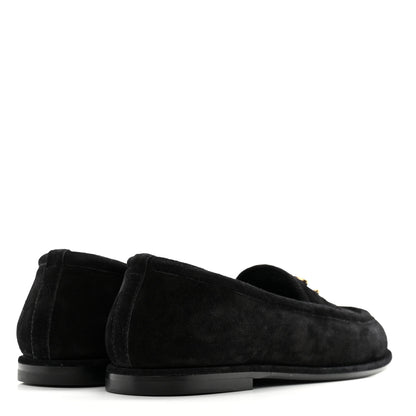 Chanel Suede Calfskin CC Loafers 36 Black 4 of 9