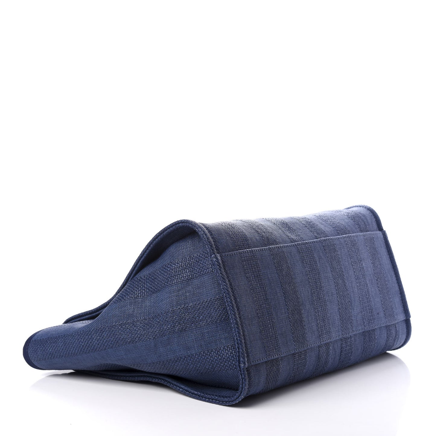 Mixed Fibers Striped Medium Deauville Tote Navy Blue