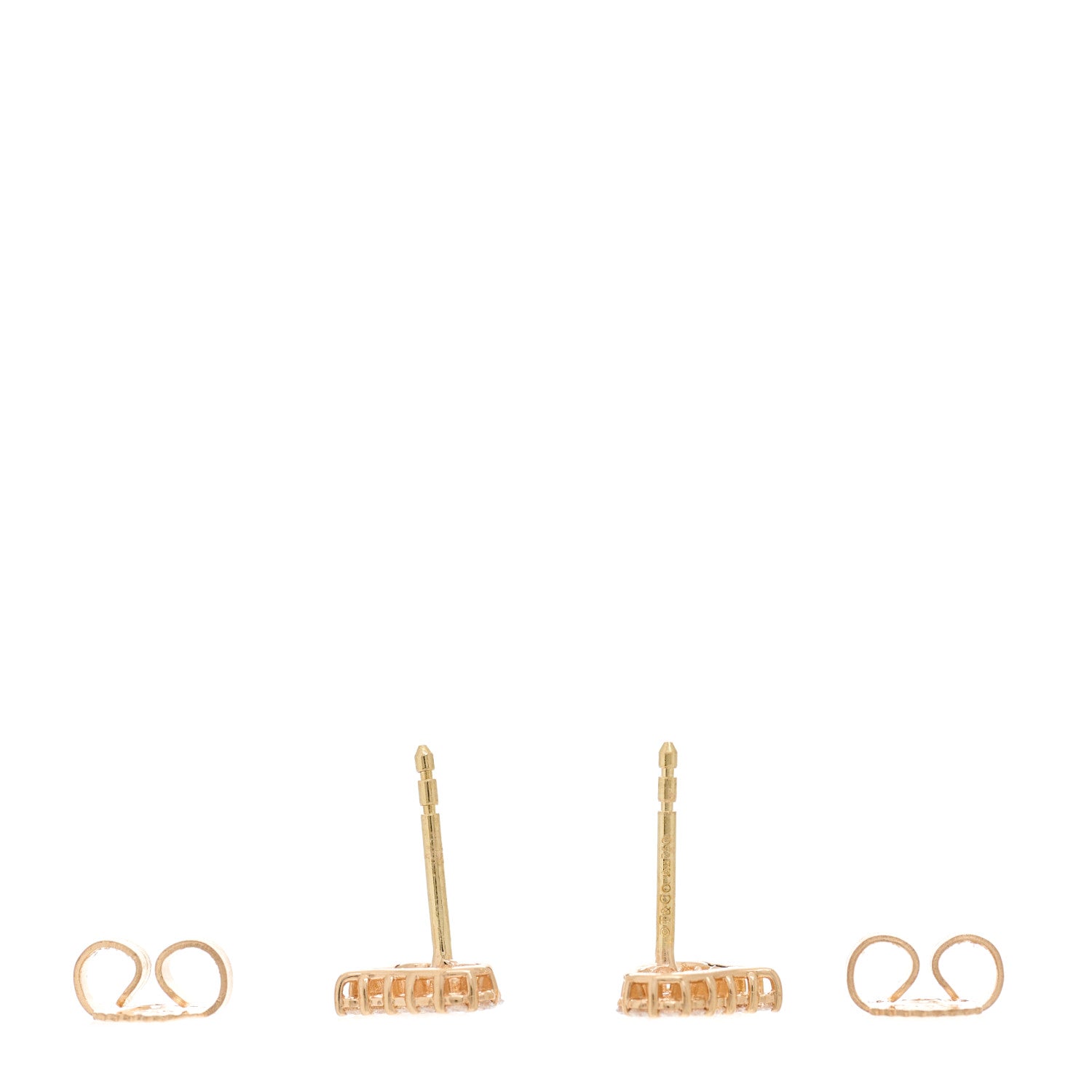 Tiffany 18K Rose Gold Diamond Extra Mini Heart Earrings 4 of 4