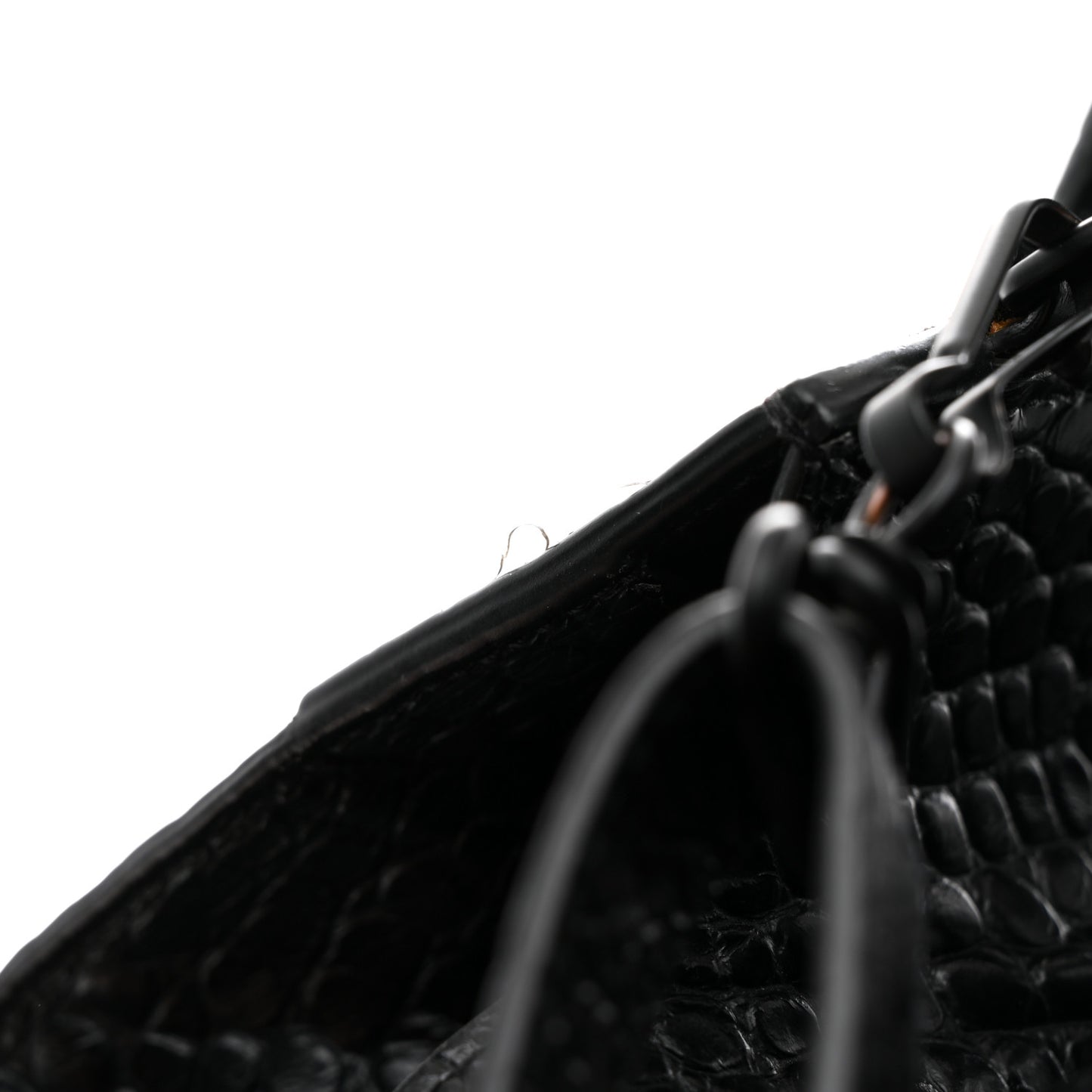 Calfskin Crocodile Embossed Neo Classic Black Hardware Medium City Black