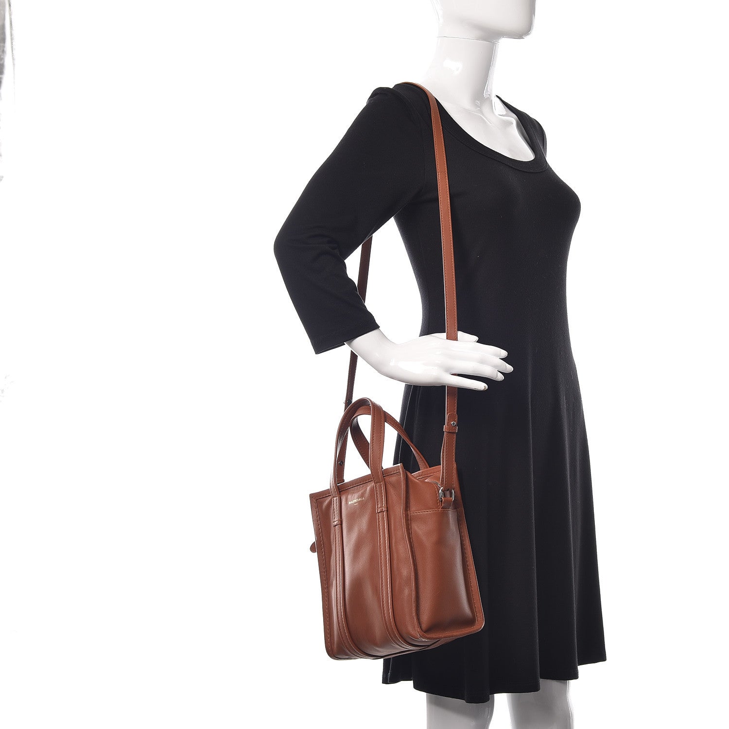 Balenciaga Agneau XS Bazar Shopper Tote Marron Fauve 2 of 19