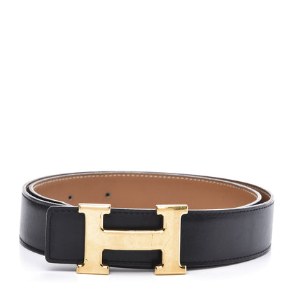 Hermes Box Chamonix 32mm H Belt 80 Black Gold 1 of 9