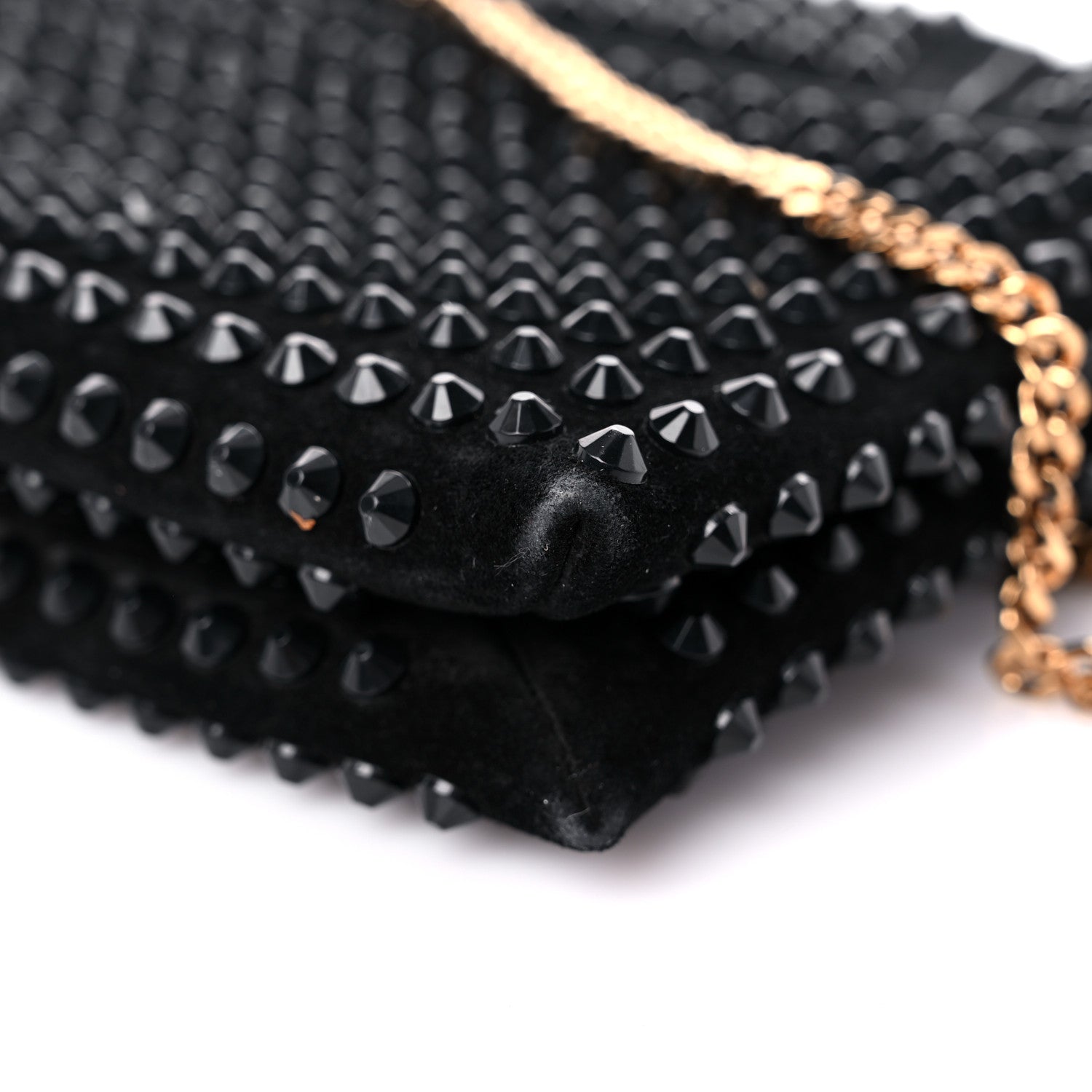 Versace Suede Studded Virtus Chain Clutch Black 10 of 15