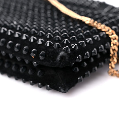 Versace Suede Studded Virtus Chain Clutch Black 10 of 15