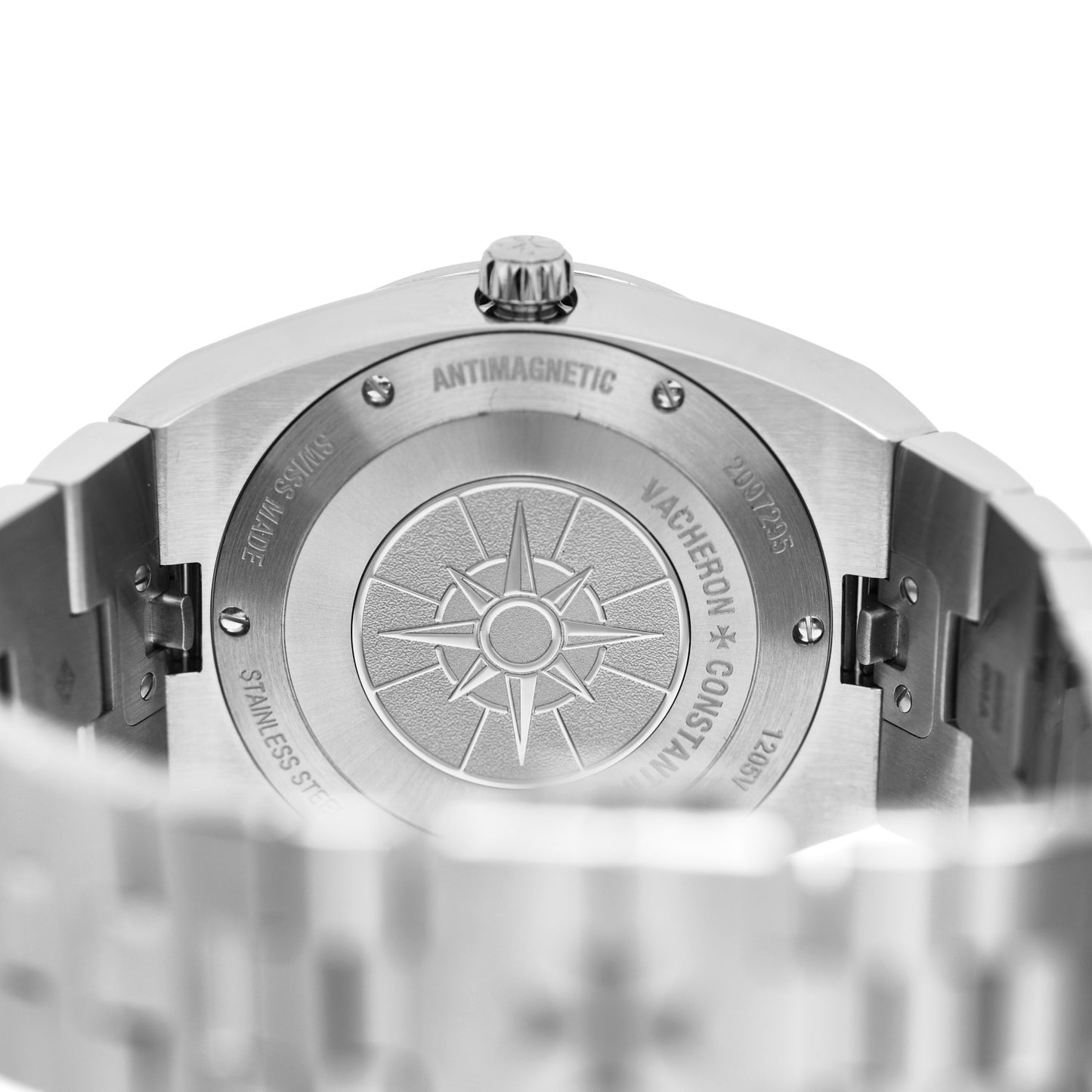 Stainless Steel Diamond Bezel 33mm Overseas Quartz Watch Blue 1205V/100A-B590