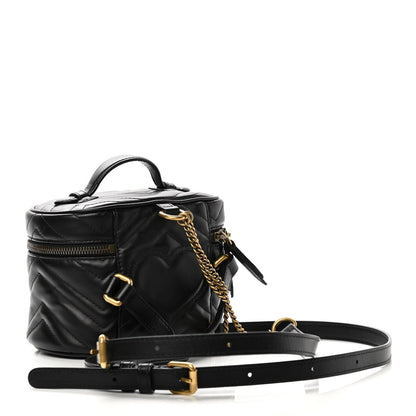 Gucci Calfskin Matelasse Mini GG Marmont Round Backpack Black 3 of 13