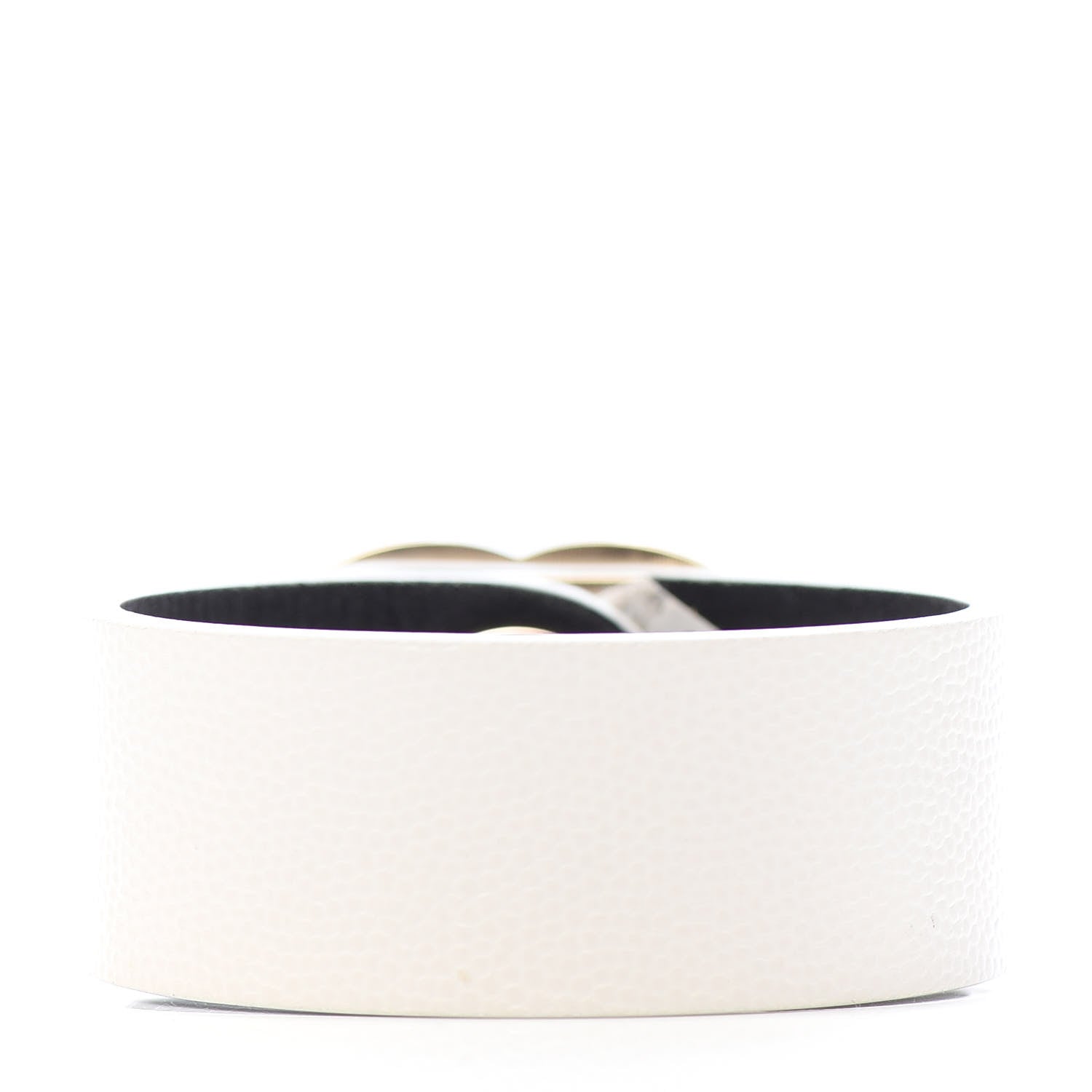 Chanel Caviar CC Turnlock Bracelet M White 3 of 6