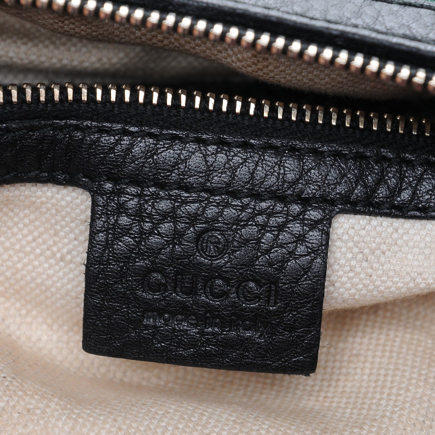 Calfskin Vintage Web Medium Boston Black