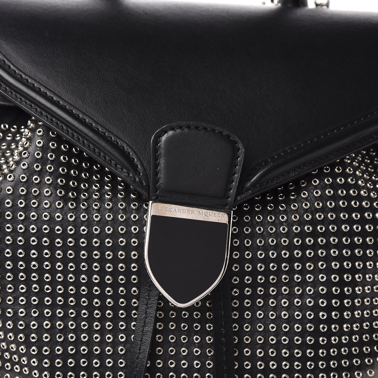 Alexander McQueen Calfskin Grommet Backpack Black 8 of 8