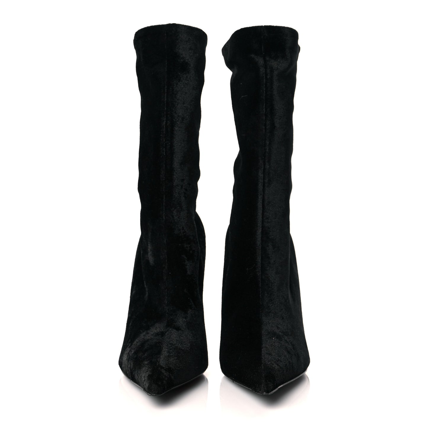 Velvet Spandex Extreme Pointed Toe Knife Ankle Boots 38 Black