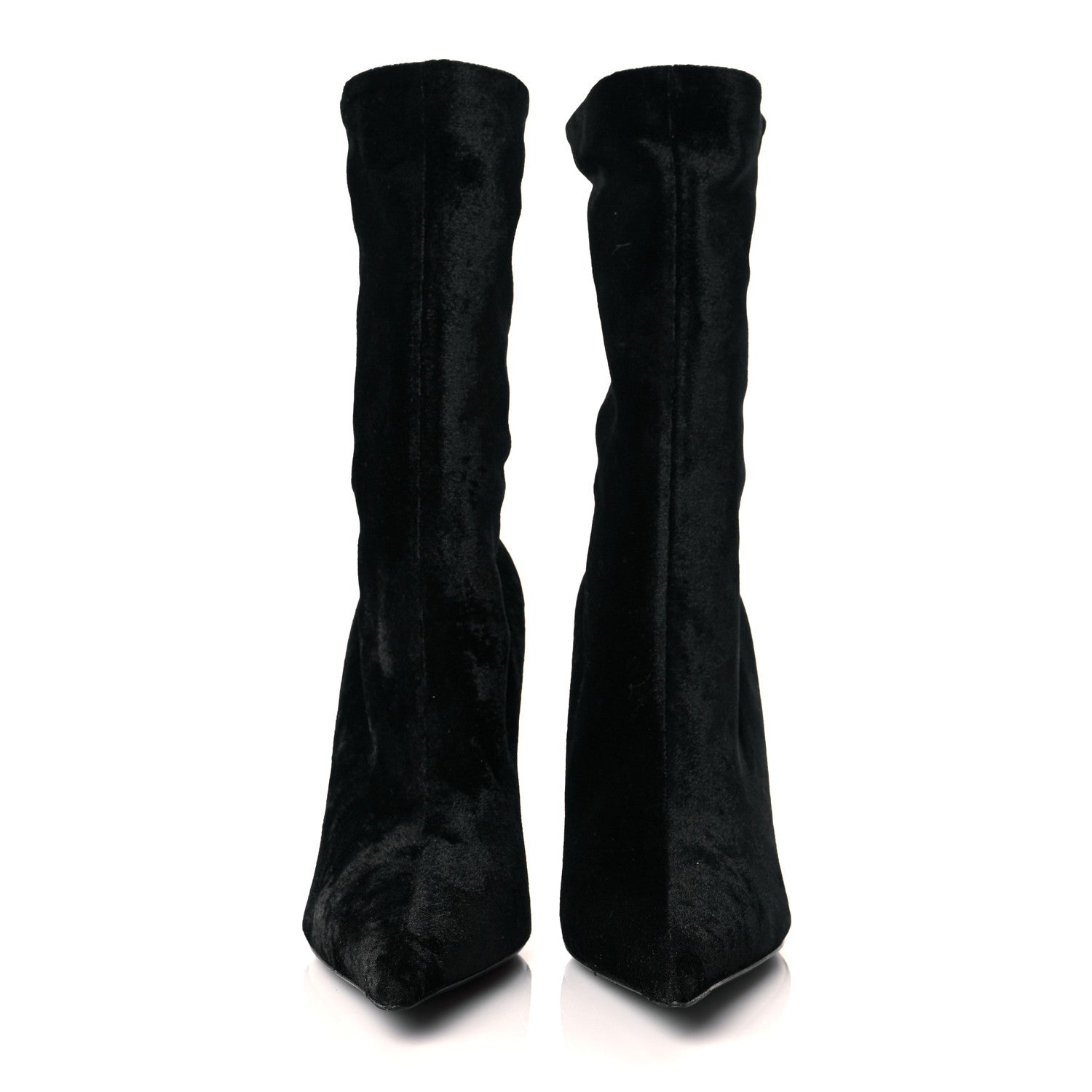 Balenciaga Velvet Spandex Extreme Pointed Toe Knife Ankle Boots 38 Black 2 of 8