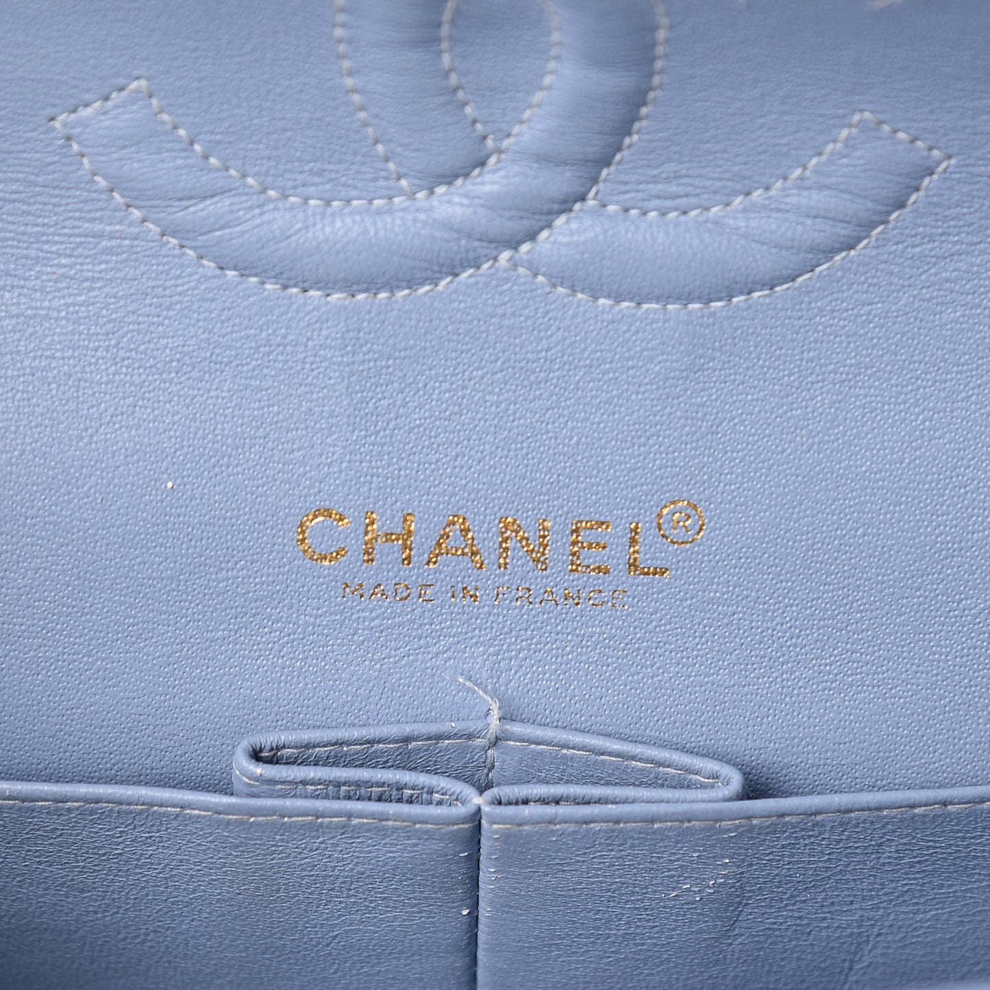 Jersey Quilted Medium Double Flap Light Blue