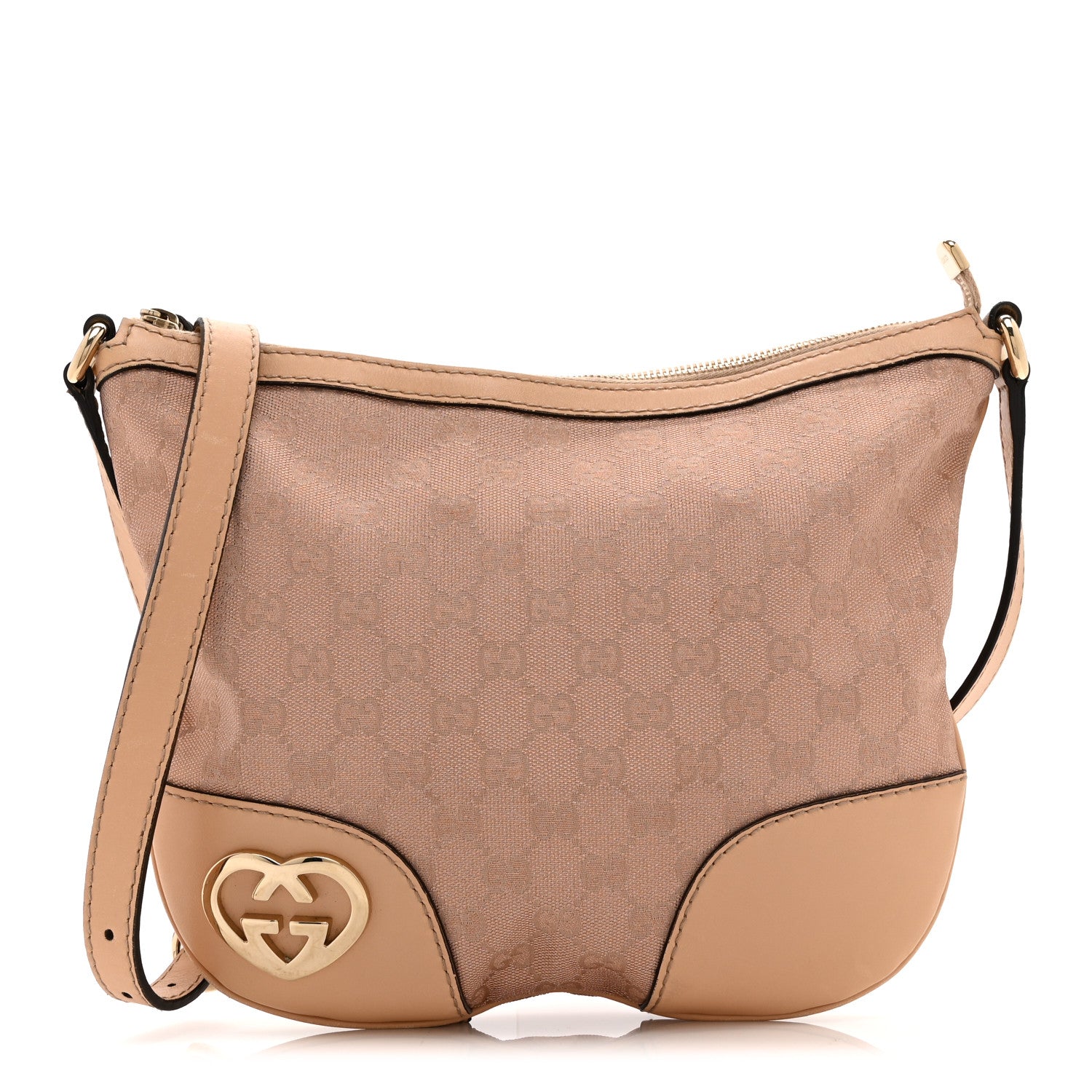 Gucci Metallic Monogram Small Lovely Heart Messenger Pink 1 of 10