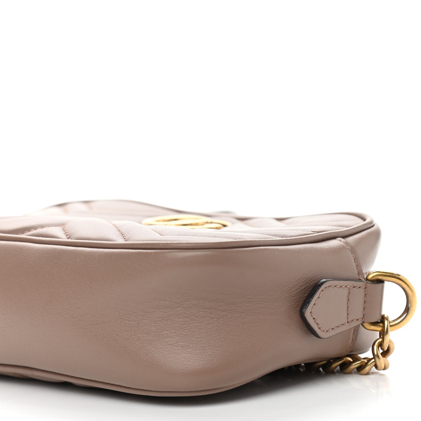 Calfskin Matelasse Mini GG Marmont Chain Shoulder Bag Porcelain Rose