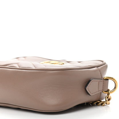 Gucci Calfskin Matelasse Mini GG Marmont Chain Shoulder Bag Porcelain Rose 10 of 10