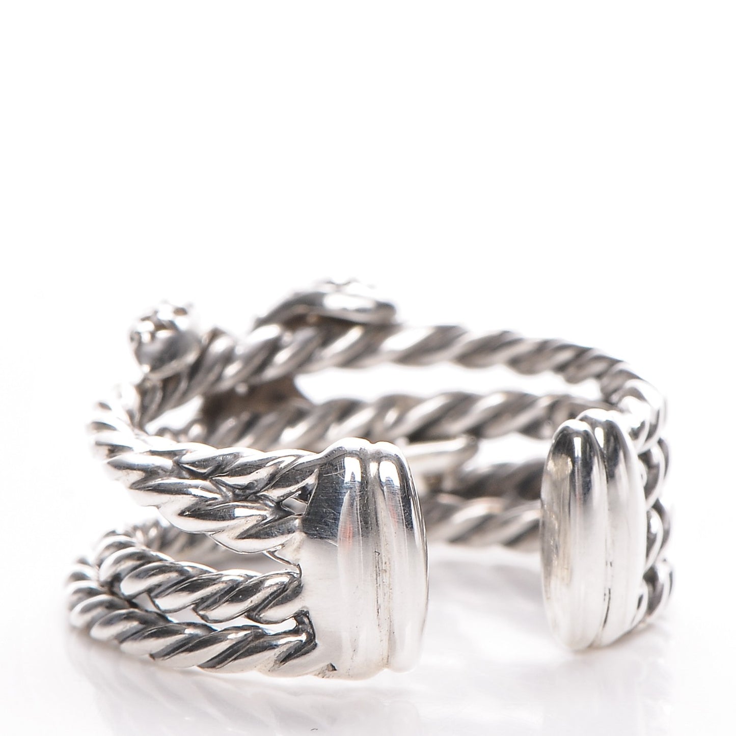Sterling Silver Diamond 10mm X Crossover Ring 51.5 6