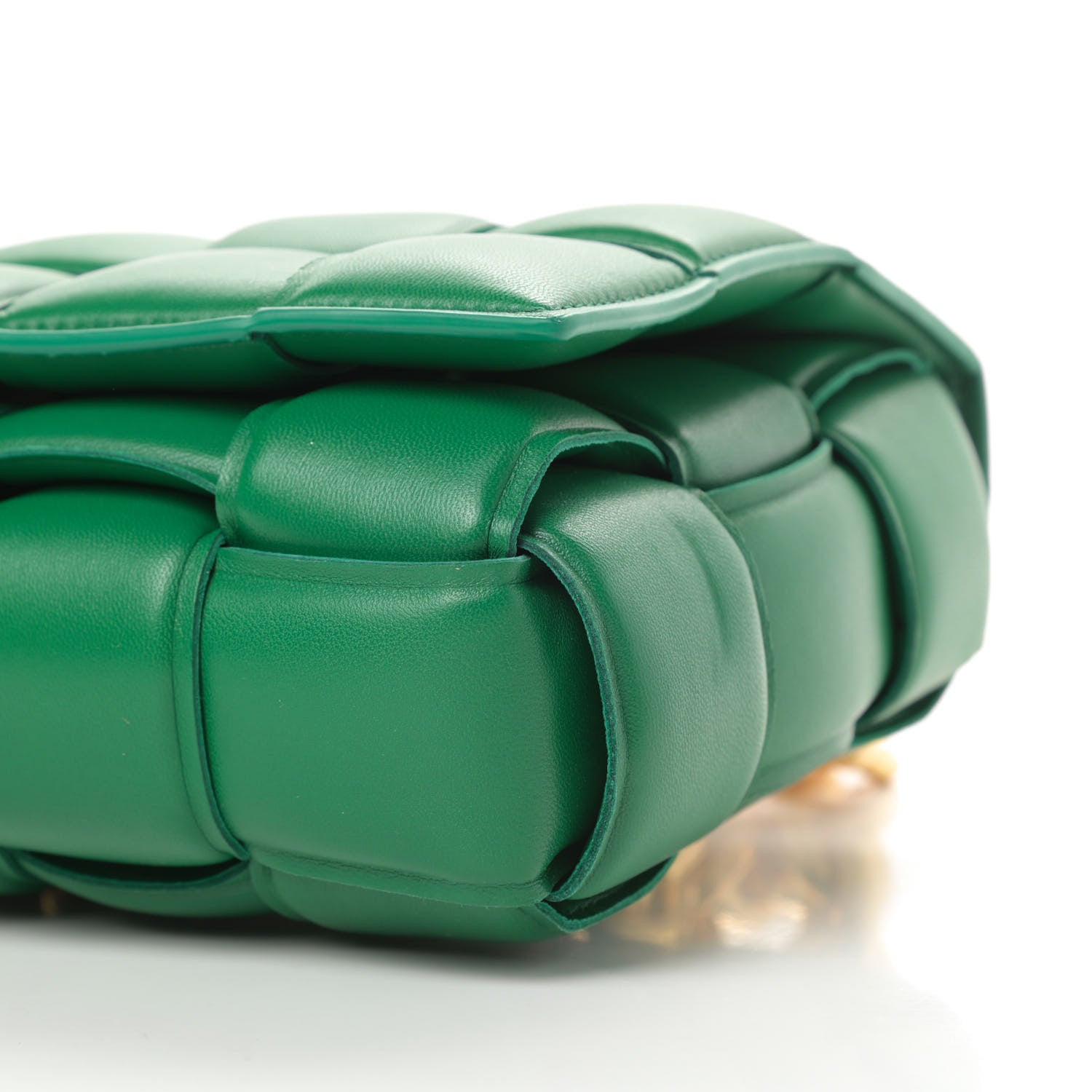 Bottega Veneta Lambskin Maxi Intreccio Padded Chain Cassette Crossbody Bag Racing Green 10 of 12