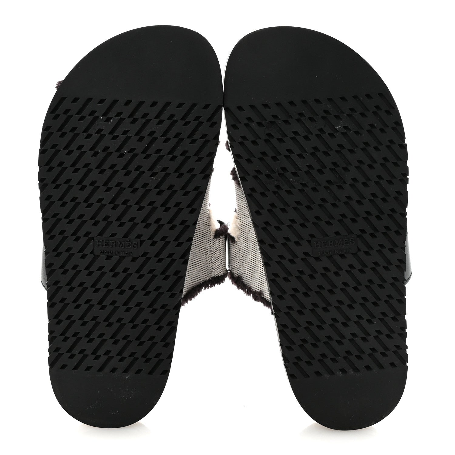 Hermes Techno Fringed H Canvas Caflskin Womens Chypre Sandals 36.5 Prunoir Black 6 of 9