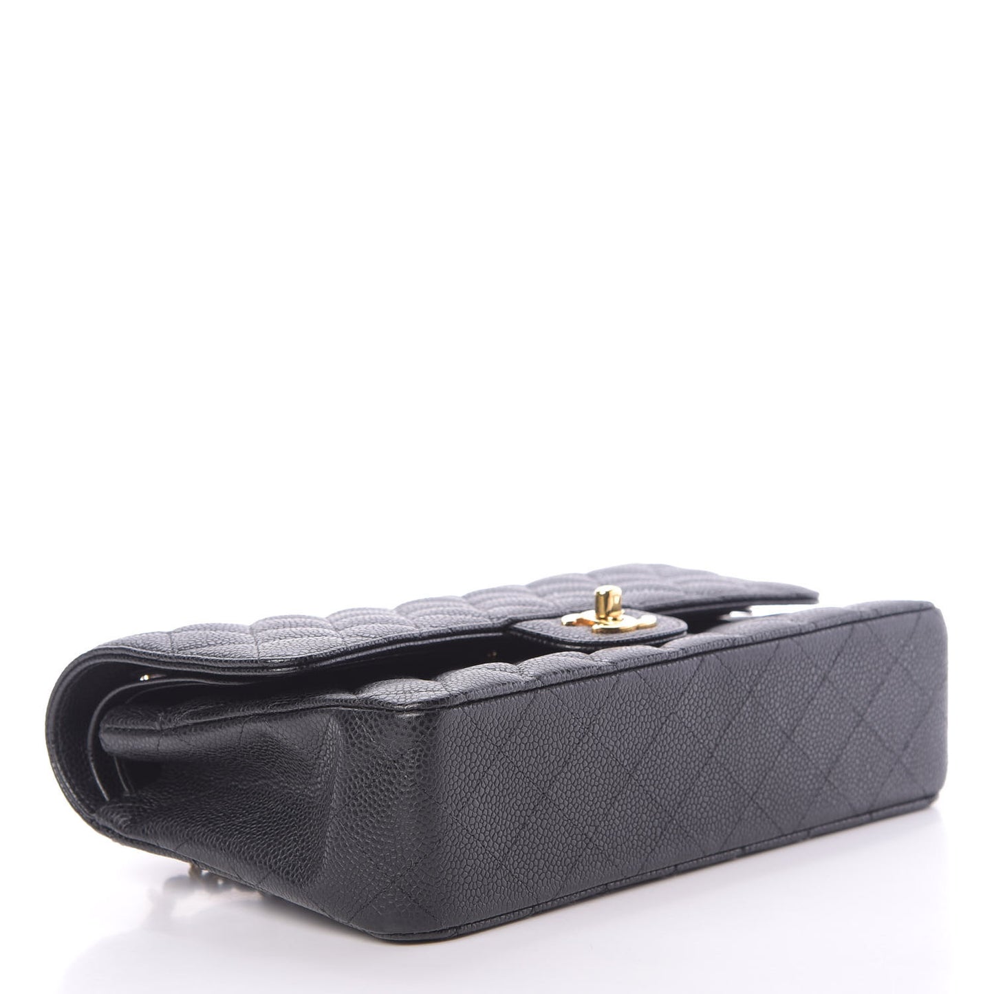 Caviar Quilted Medium Double Flap Black