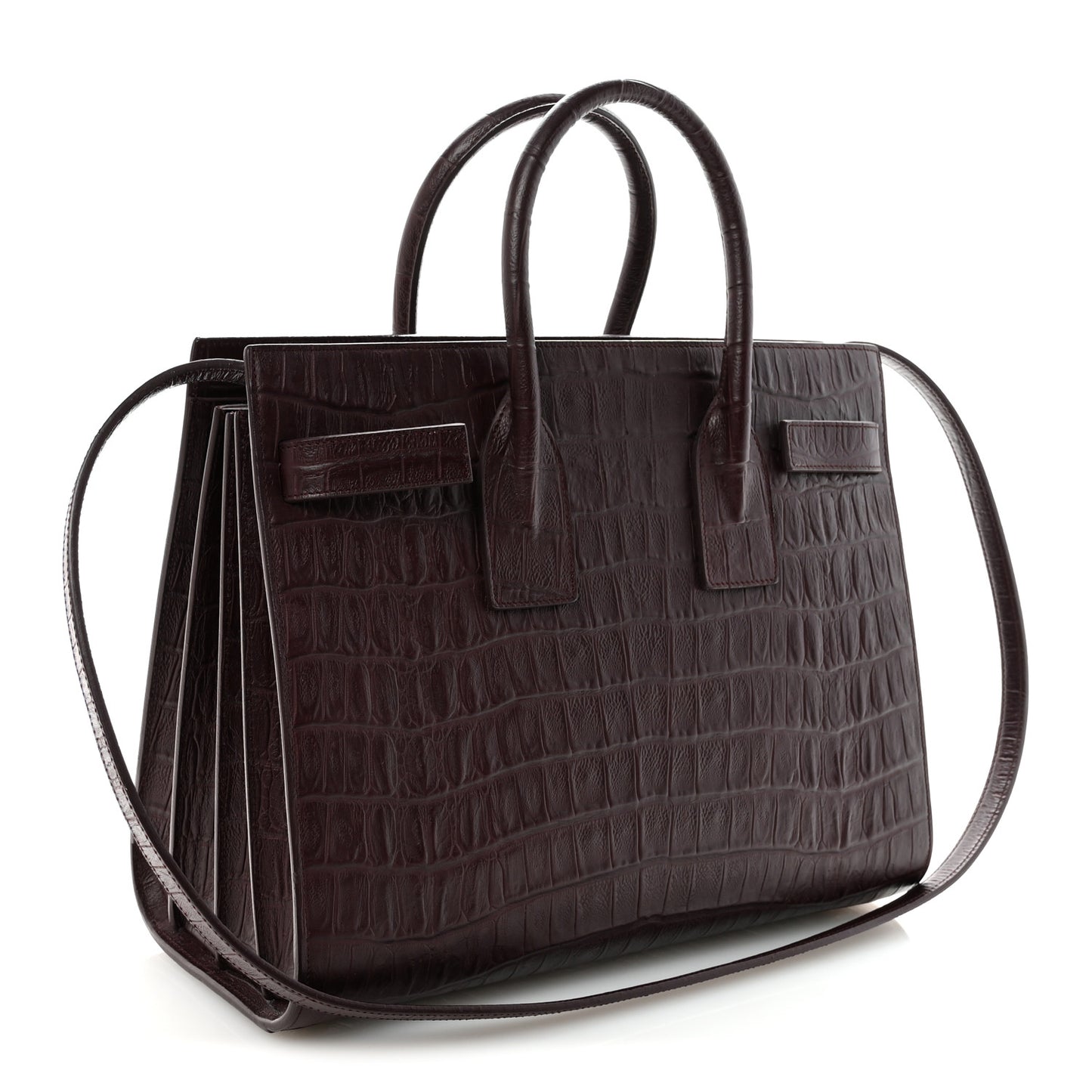Calfskin Crocodile Embossed Small Sac De Jour Amarena