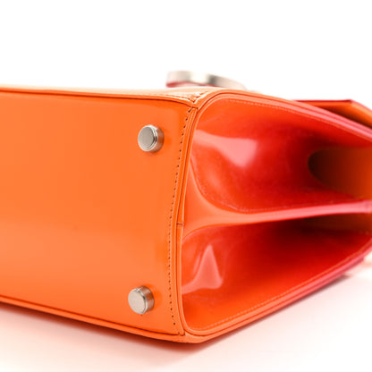 Salvatore Ferragamo Brushed Calfskin Airbrush Small Iconic Top Handle Bag Orange Multicolor 9 of 9