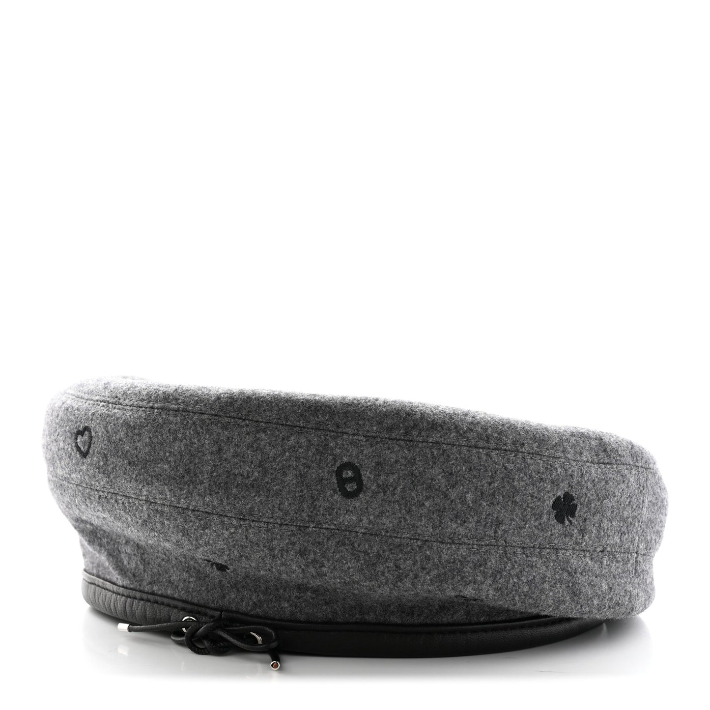 Cashmere Lambskin Saint-Honore Charms Beret 56 Charbon