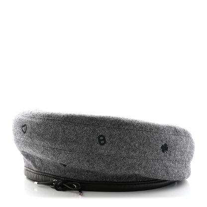 Hermes Cashmere Lambskin Saint-Honore Charms Beret 56 Charbon 1 of 12