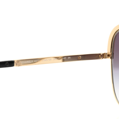 Chanel Square Frame Sequin Sunglasses 4270 Gold Black 5 of 6